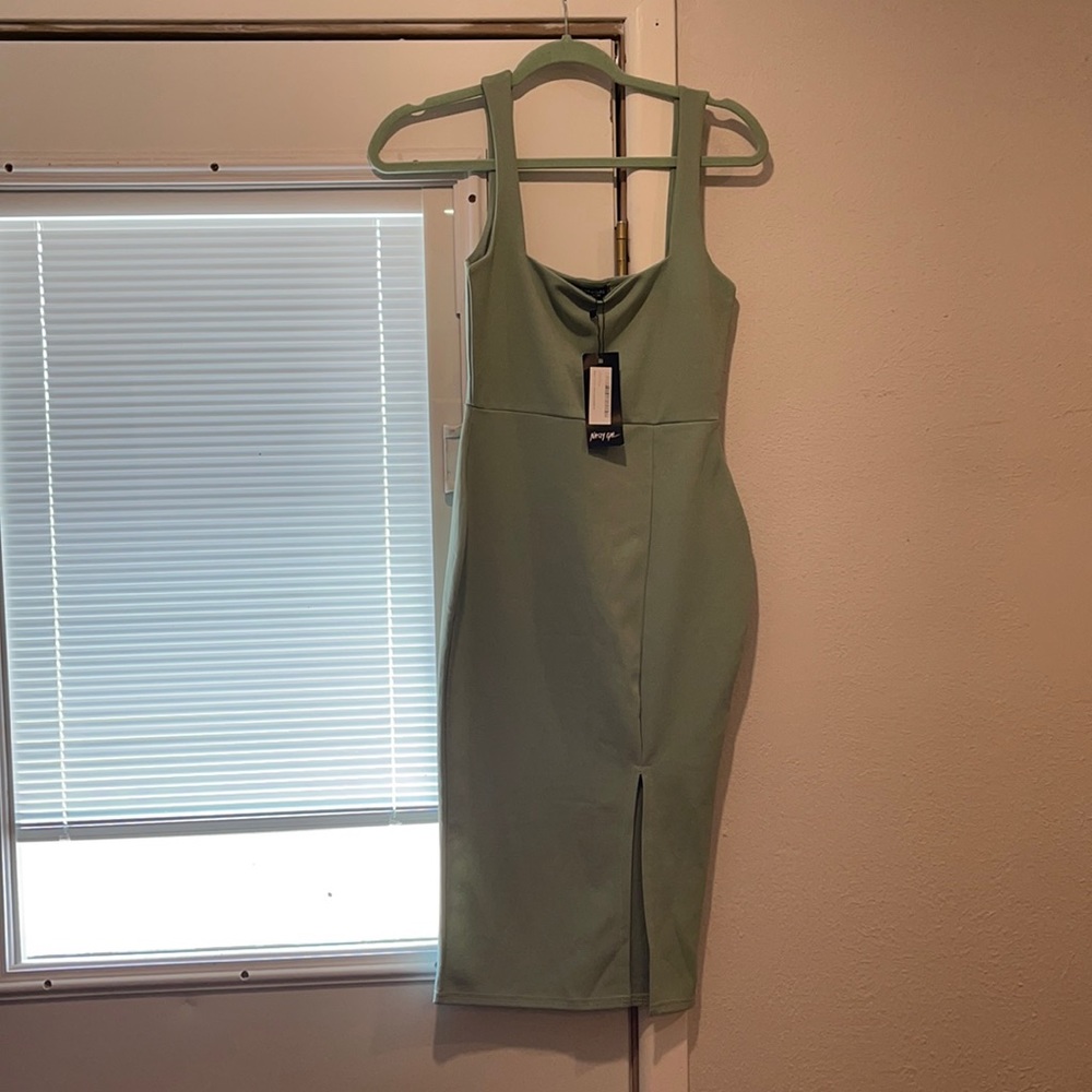 Nastygal bodycon dress - Size 2 Sage green